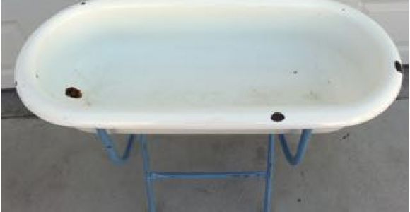 Antique Baby Bathtub On Stand Very Unusual Antique Enamel Baby Bathtub On Stand
