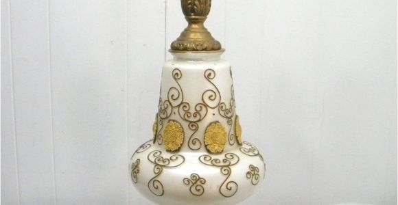 Antique Brass Lamps Value Vintage 1950s Hollywood Regency Flower Glass Marble Brass Table Lamp