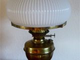 Antique Brass Oil Lamps Value Vintage Two Burner Oil Lamp Complete with Milk Glass Fluted Shade