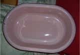 Antique Enamel Baby Bathtub Vintage Porcelain Enamel Pink Baby Bath Tub 28"x18"x7