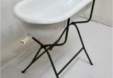 Antique Porcelain Baby Bathtub for Sale Vintage Porcelain Enamel Baby Bath On Folding Wrought Iron