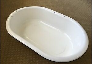 Antique Porcelain Baby Bathtub Vintage White Porcelain Enamel Oval Baby Bath Tub Farm