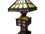 Antique Stained Glass Lamps for Sale Arts and Crafts Slag Glass and Iron Table Lamp for Sale at 1stdibs