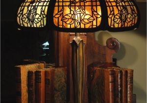 Antique Stained Glass Lamps for Sale Empire Lamp Co Trellis Morning Glory Slag Glass Lamp Lit Up