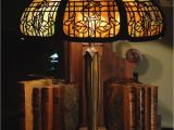Antique Tiffany Lamp Parts Empire Lamp Co Trellis Morning Glory Slag Glass Lamp Lit Up