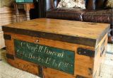 Antique Trunk Coffee Table Antique Military Chest Wwi Vintage Pine Trunk Rustic Industrial