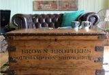 Antique Trunk Coffee Table Antique Victorian Industrial Shipwright Plank tool Chest Trunk Pine