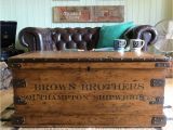 Antique Trunk Coffee Table Antique Victorian Industrial Shipwright Plank tool Chest Trunk Pine