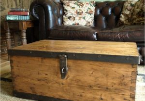 Antique Trunk Coffee Table Vintage Industrial Chest Storage Trunk Table Wwii Military Chest
