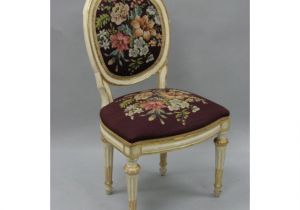 Antique White Accent Chair Antique French Louis Xvi Style Carved Floral Needlepoint