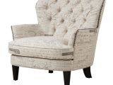 Antique White Accent Chair sofaweb Vintage Script White Linen Fabric Diamond button