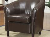 Archibald Leather Accent Chair Unique and fortable Barrel Chair