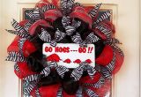 Arkansas Razorback Decor Arkansas Razorback Wreath Made with Deco Mesh Zebra Ribbon Go Hogs
