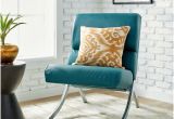 Armless Leather Accent Chair Armless Accent Chair Seat Furniture Padded Home Teal