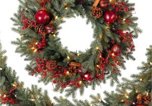 Artificial Christmas Wreaths Decorated Wreath and Garland are Lovingly Laden with Natural Embellishments