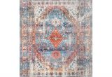 Aztec Print area Rug Nuloom Vintage Faded Olden Tribal Medallion Blue Rug 8 X 10