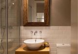 B and Q Bathroom Design Ideas Half White Tiles with Contrast Brown Wall and White and Brown