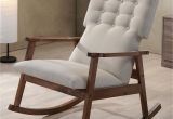 Babies R Us Nursing Chair Midcentury Modern Fabric Upholstered button Tufted Rocking Chair