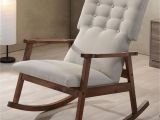 Babies R Us Nursing Chair Midcentury Modern Fabric Upholstered button Tufted Rocking Chair