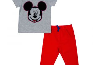 Baby 9 Months Bathtub Disney Mickey Mouse 2 Piece Pant Set Red 9 Months