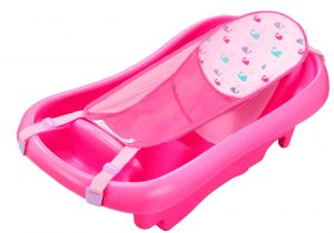Baby Bath Seat attaches Tub the First Years Infant to toddler Tub with Sling Pink 1