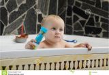 Baby Bath Tub 2 Year Old Little Baby Boy Taking A Bath Playing Stock Image