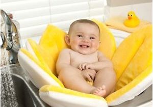 Baby Bath Tub for Bathroom Sink Newborn Baby Bathtub Cute Foldable Sunflower Mat soft Seat