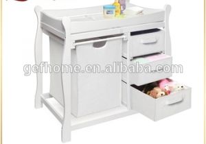 Baby Bath Tub with Chest Of Drawers Wooden Baby Changing Table with Nursery Cabinet and