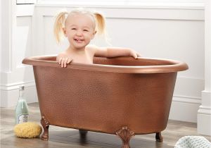 Baby Bath Tub with Claw Feet 32" Baby Hammered Copper Clawfoot Tub Bathroom