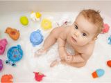 Baby Bath Tub with toys Baby In Bath Tub with toys Stock Photo Image Of Beautiful