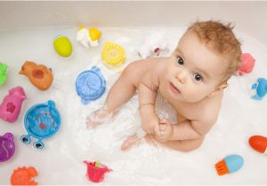 Baby Bath Tub with toys Baby In Bath Tub with toys Stock Photo Image Of Beautiful