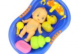 Baby Bath Tub with toys Plastic Bathtub with Baby Doll Bath toy Set In Model