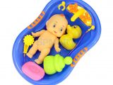 Baby Bath Tub with toys Plastic Bathtub with Baby Doll Bath toy Set In Model