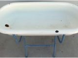 Baby Bathtub and Stand Very Unusual Antique Enamel Baby Bathtub On Stand