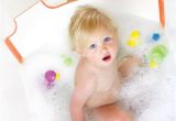 Baby Bathtub Barrier Baby Dam Bath Barrier orange and White