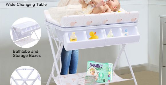 Baby Bathtub Changing Table Combo Costway Costway Infant Baby Bath Changing Table Diaper