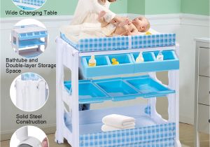Baby Bathtub Changing Table Costway Baby Infant Bath Changing Table Diaper Station