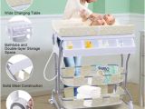 Baby Bathtub Changing Table Costway Infant Baby Bath Changing Table Diaper Station