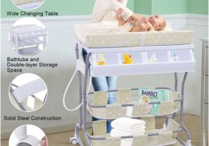 Baby Bathtub Changing Table Costway Infant Baby Bath Changing Table Diaper Station