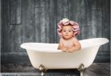 Baby Bathtub Clawfoot Tub Baby In A Bath Tub Love the Idea Of the Shower Cap