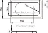 Baby Bathtub Dimensions Baby Bath Inset Stainless Steel Dimensions