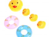 Baby Bathtub Ducks 6pcs Set Yellow Rubber Duck Ducky Baby Bath toy for Kids