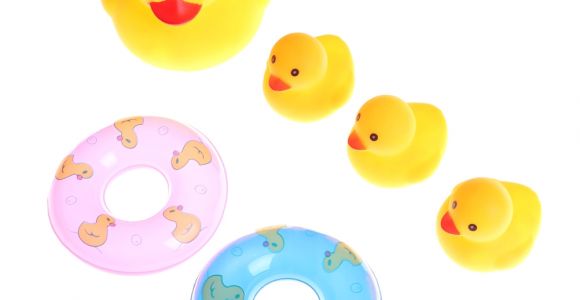 Baby Bathtub Ducks 6pcs Set Yellow Rubber Duck Ducky Baby Bath toy for Kids