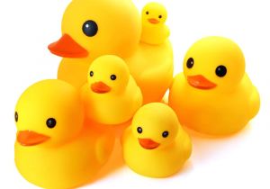 Baby Bathtub Ducks Novelty Place Float and Squeak 6 Rubber Duck Family Pack