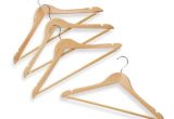 Baby Bathtub Hanger Natural Wood 17 Inch Suit Hangers with Bar Set Of 4