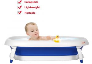 Baby Bathtub Materials Baby toddler Folding Bathtub Thickened with Sponge