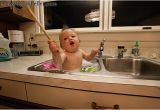 Baby Bathtub On Sink Bathing In the Sink