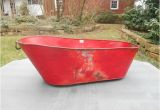 Baby Bathtub Prop Antique Tin Baby Bathtub Bath Tub Metal Red Handles On Ends