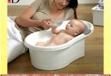 Baby Bathtub with Plug Tippitoes White Mini Newborn Baby Bath Tub for Babies