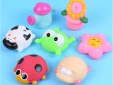 Baby Bathtub with Sprayer Baby Bath toys soft Rubber Water Spray Colorful Animals